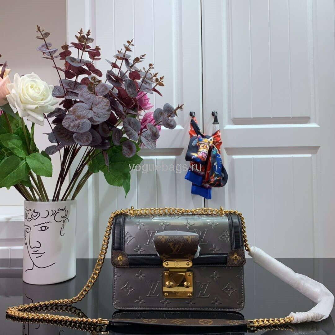 Louis Vuitton M90566 LV Wynwood Monogram Vernis Bag M90516 Silver and black