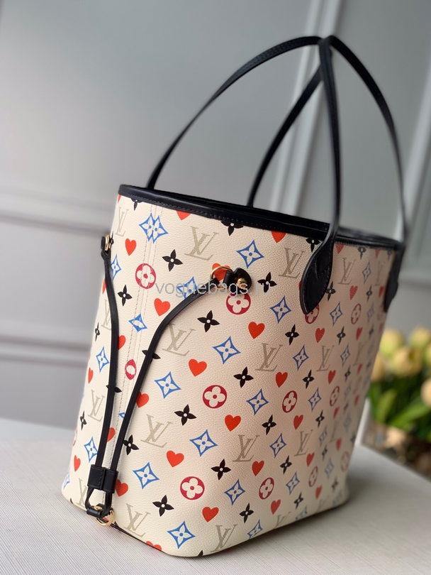 LV M57462 Designer Louis Vuitton Game On Neverfull Mm On Monogram White