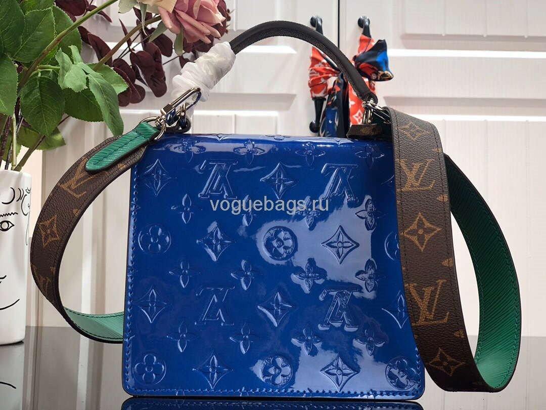 LV M90514 Louis Vuitton Spring Street Monogram Vernis Bag M90468 Blue