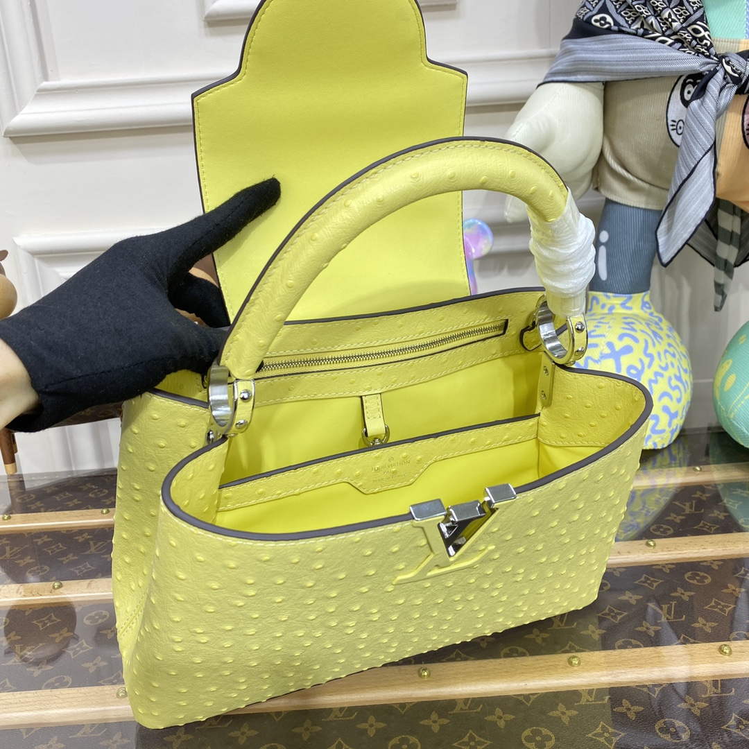 LV N81279 Louis Vuitton Capucines MM Handbag lemon yellow