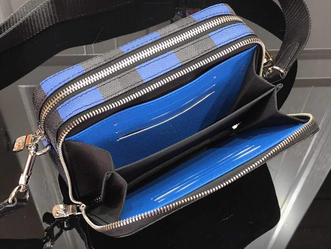LV N60414 Louis Vuitton Alpha Wearable Wallet N60418 Blue Damier Graphite