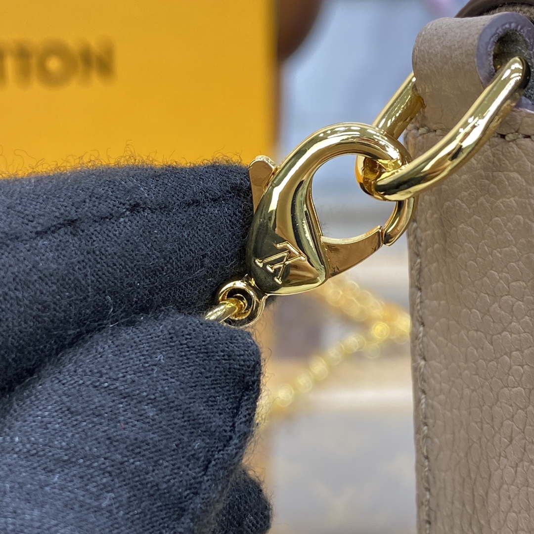 LV M82609 Louis Vuitton Felicie Pochette Monogram Empreinte Bag Tourterelle Beige