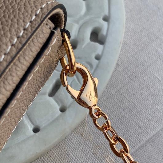 LV M69977 Louis Vuitton M80482 F��licie Pochette Leather Tourterelle GrayCream
