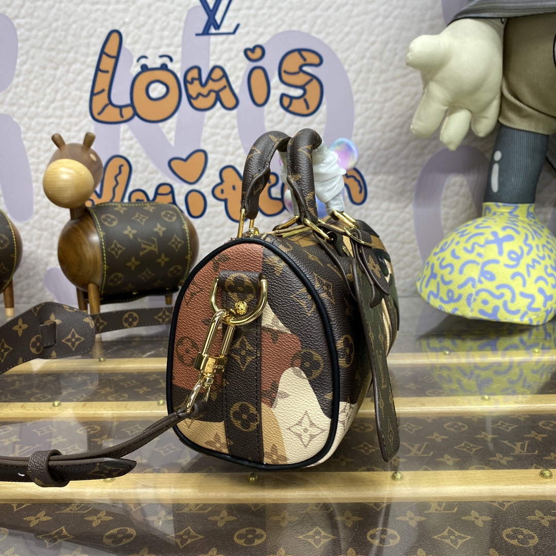 LV M46678 Louis Vuitton Keepall Bandouli��re 25 Bag Brown