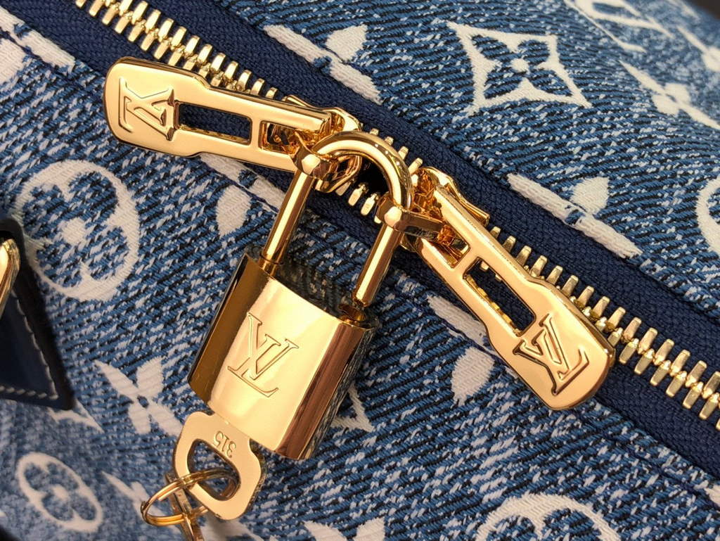 Louis Vuitton M59609 LV M59008 Speedy Bandouli��re 25cm Blue