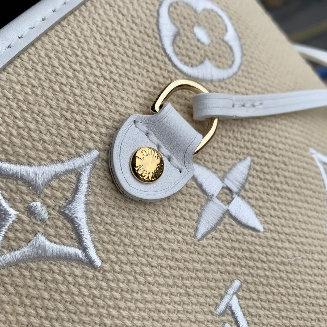 LV M22839 Louis Vuitton Neverfull MM Tote Bag White