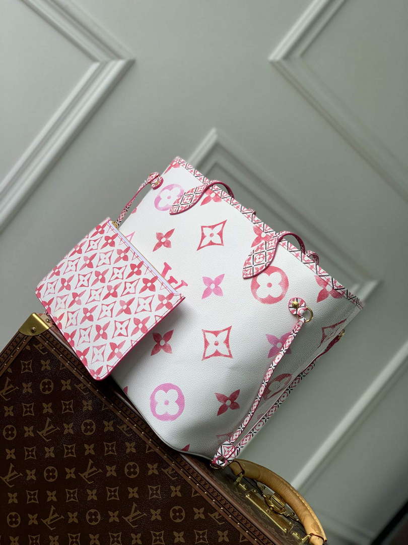 LV M22980 Louis Vuitton Neverfull MM Tote Bag Pink