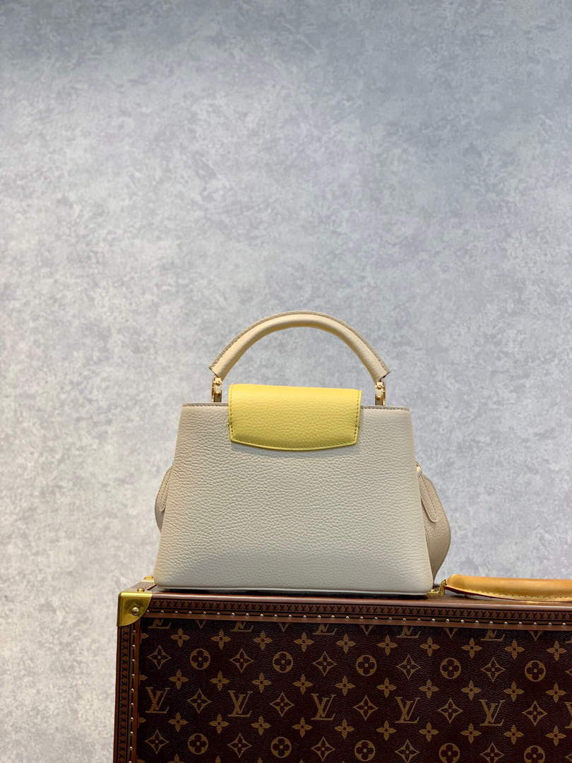 LV M59512 Louis Vuitton Capucines BB Bag Cr��me Beige / Plume Yellow