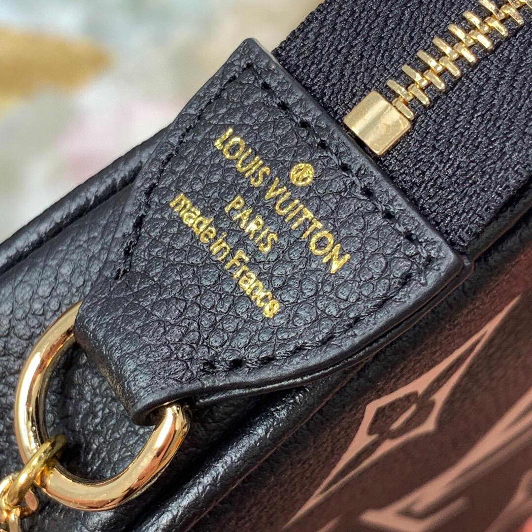 LV M80732 Mini Pochette Accessoires Bicolor Monogram Empreinte Leather Black and Beige