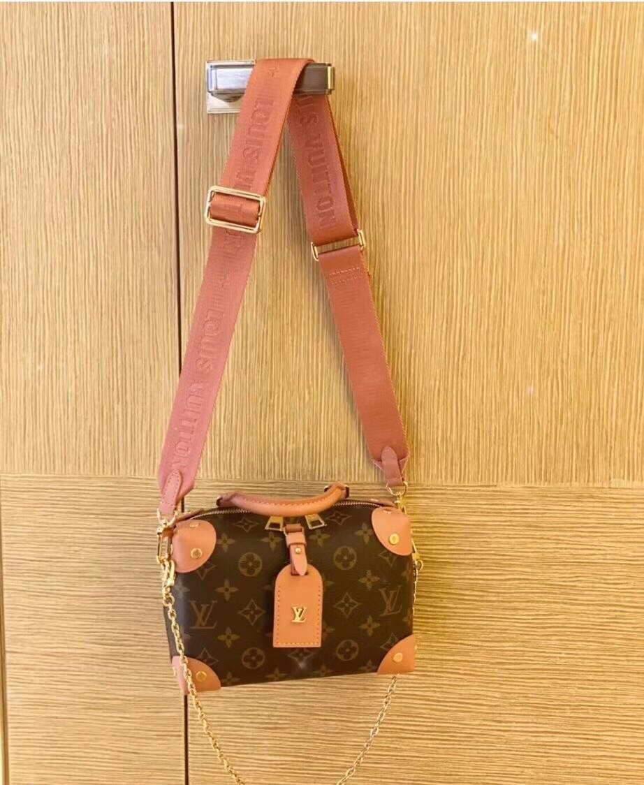 LV M45531 Louis Vuitton Petite Malle Souple Bag M45571 Monogram Pink