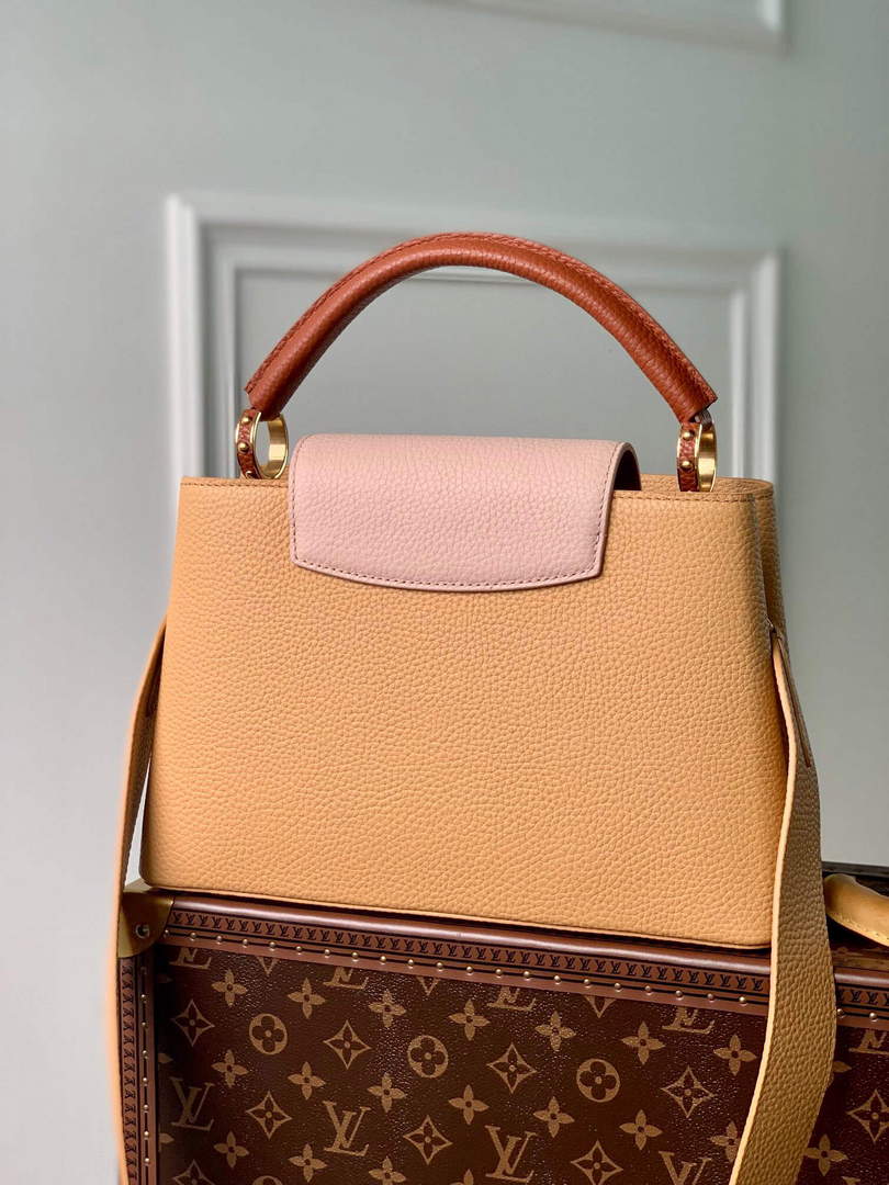LV M20784 Louis Vuitton Capucines MM Handbag Wood Brown