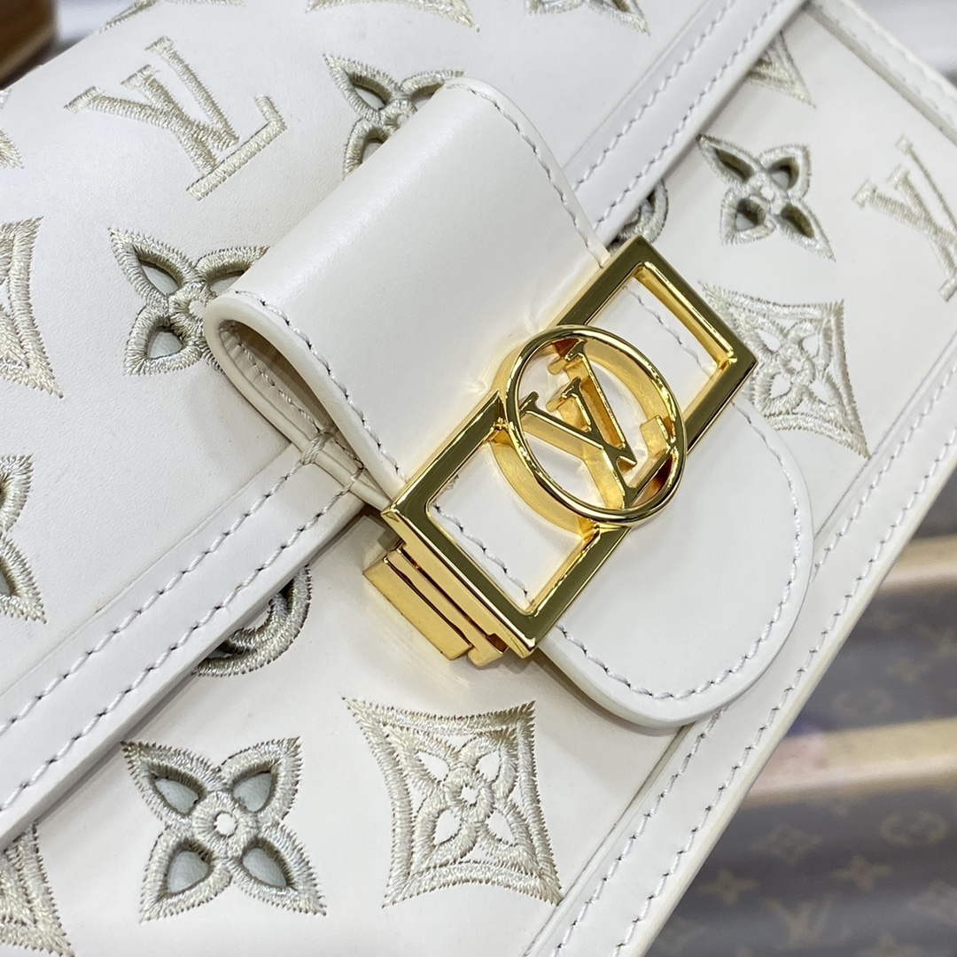 LV M22955 Louis Vuitton Dauphine East West Handbag Beige