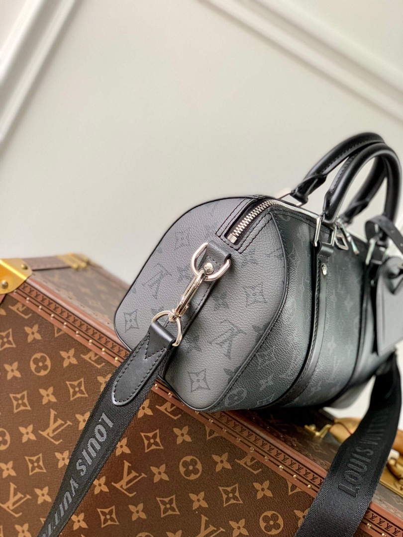 LV M46271 Louis Vuitton Keepall Bandouliere 25 Bag Black