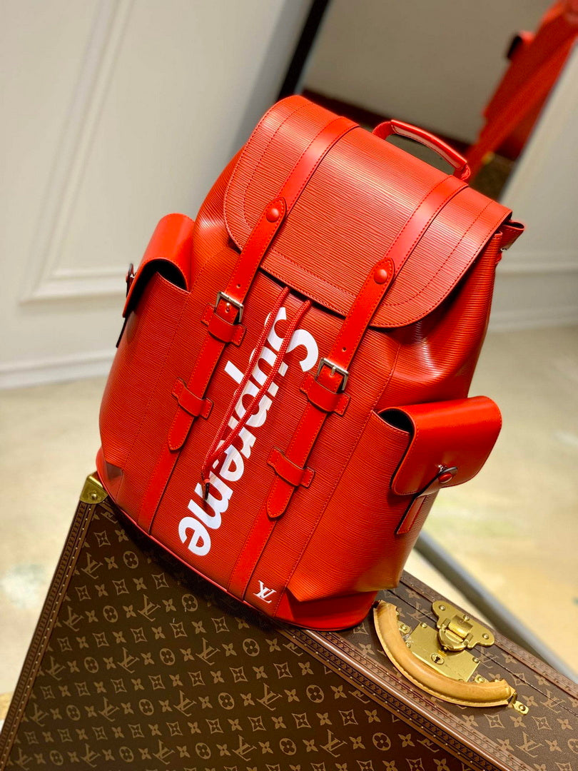 LV M53414 Louis Vuitton LV x Supreme Backpack Orange