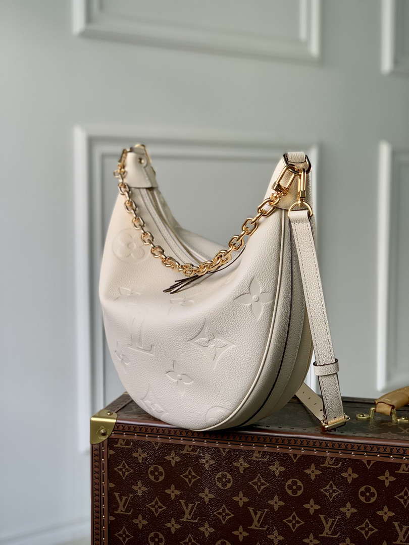 Louis Vuitton LV M46739 Loop Hobo Bag Monogram Empreinte Beige