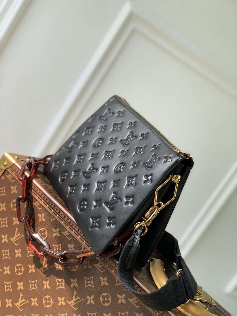 LV M57790 Louis Vuitton Coussin PM Handbag Black