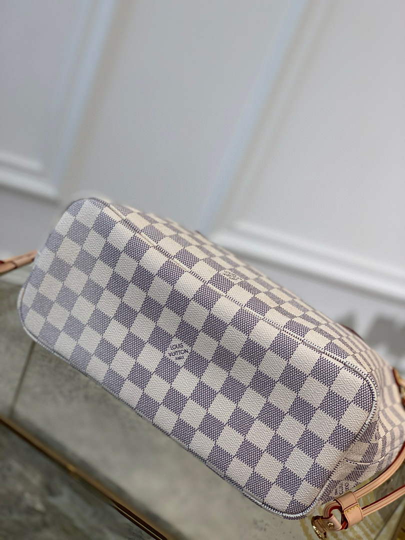 Louis Vuitton LV N41362 Neverfull PM Damier Azur Beige