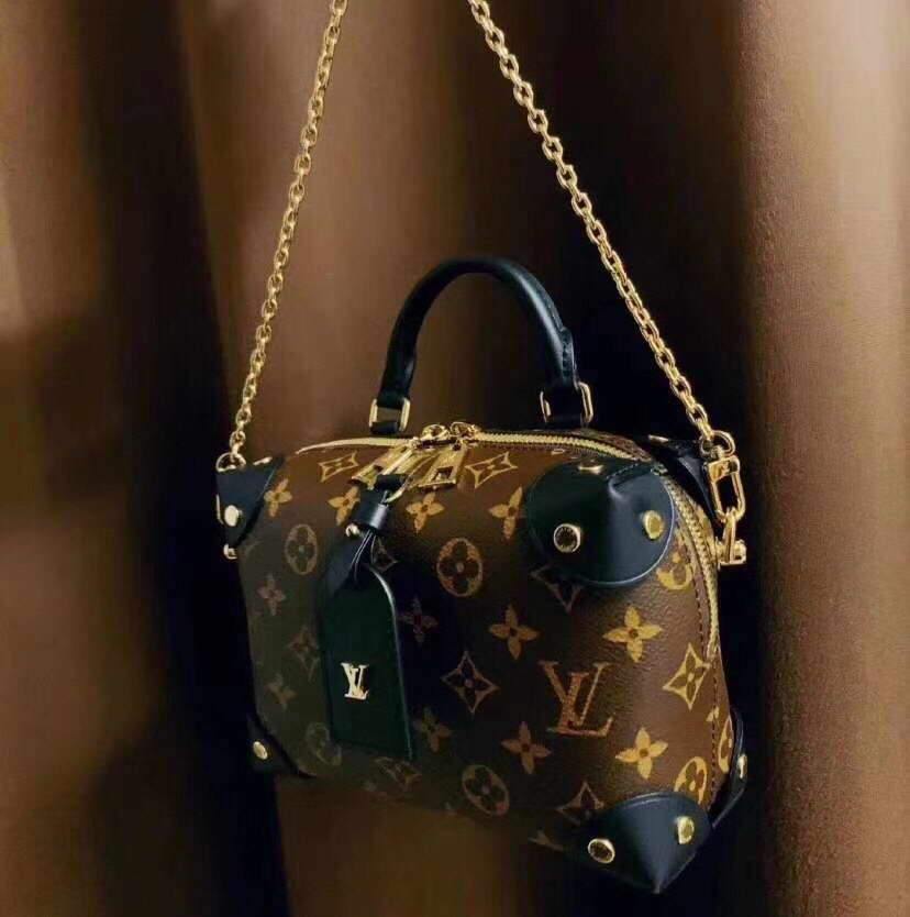 LV M45571 Louis Vuitton Petite Malle Souple Bag Monogram Black