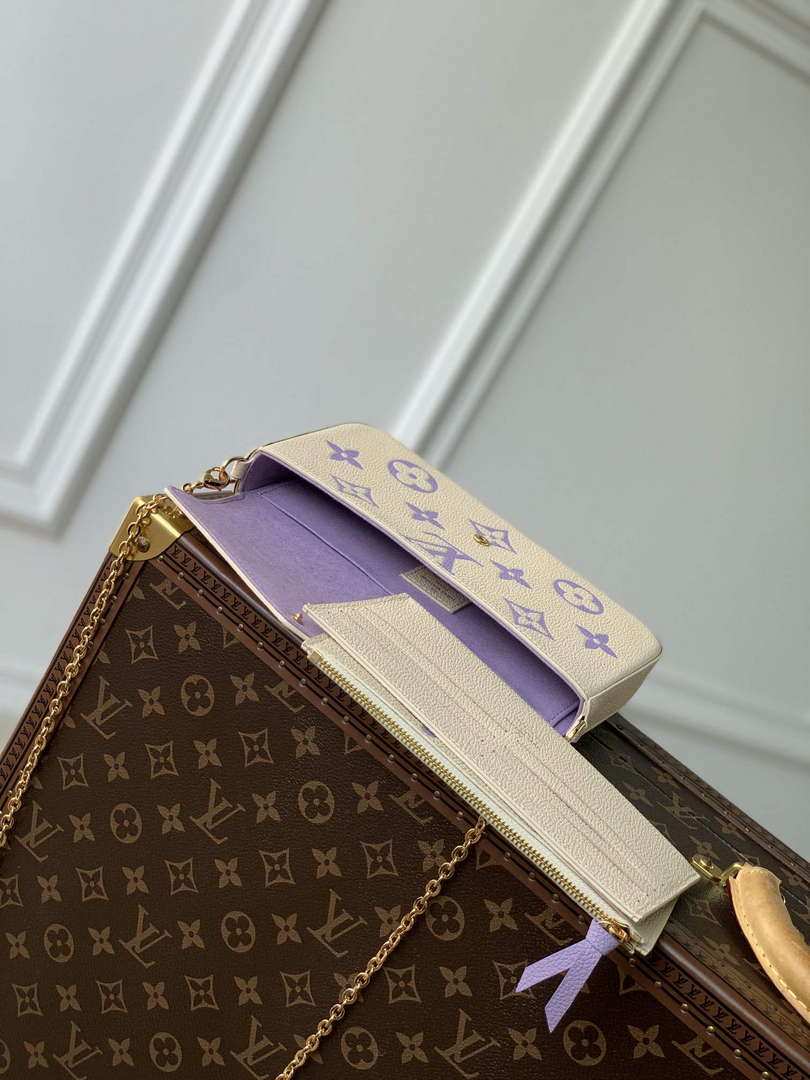LV M82610 Louis Vuitton Pochette F��licie Bag Taro Purple