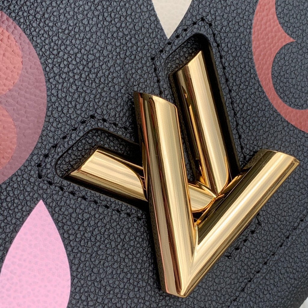 LV M57057 Louis Vuitton Twist MM shoulder Epi M50282 bag Black