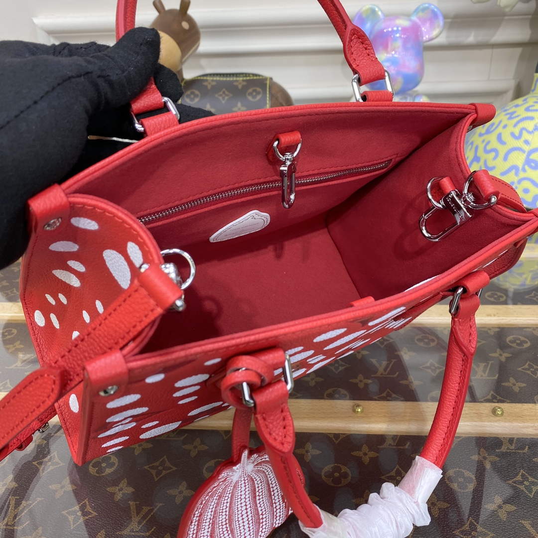 LV M46412 Louis Vuitton LV x YK OnTheGo PM Bag Red