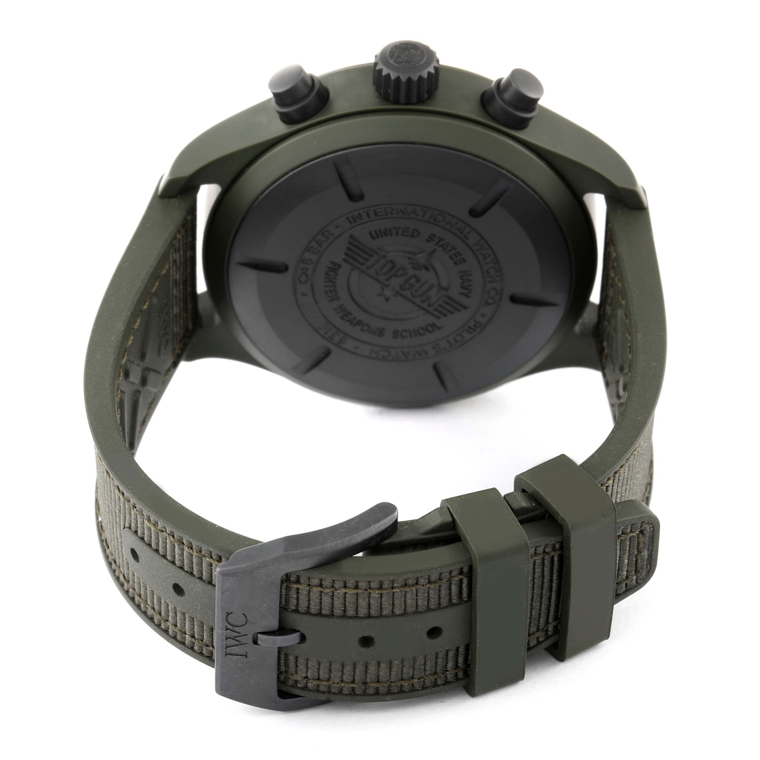 IWC Pilot Top Gun Chronograph Green Ceramic Dial Mens Watch IW389106 Unworn