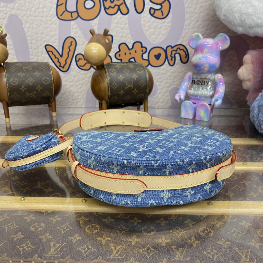 LV M46856 Louis Vuitton Croissant MM Handbag Monogram Denim