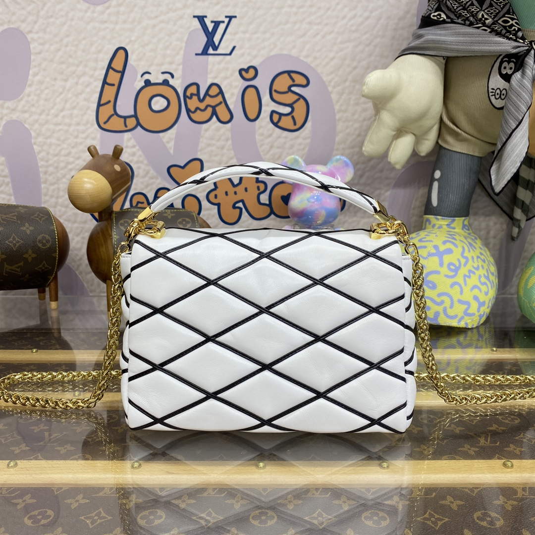 LV M22890 Louis Vuitton GO-14 MM Bag White/Black