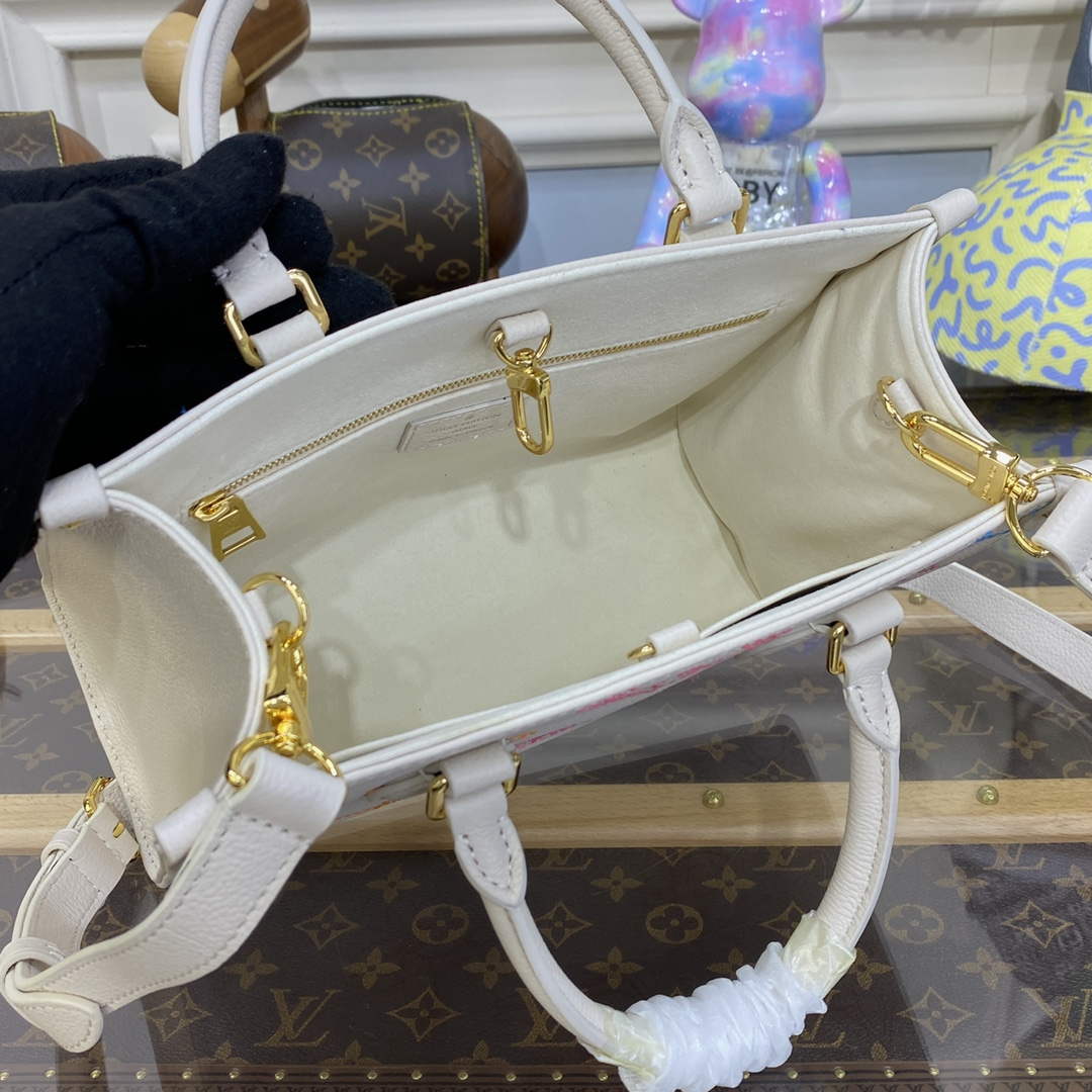 LV M46629 Louis Vuitton OnTheGo PM Handbag Beige
