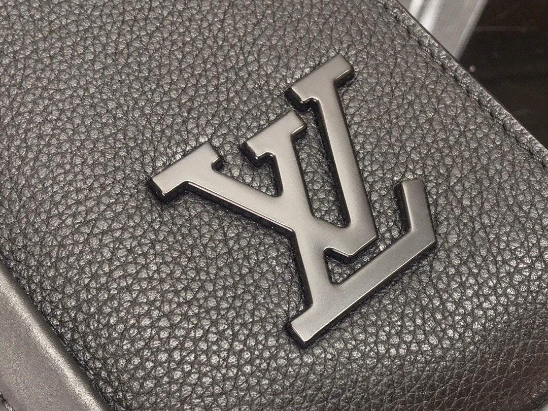 LV M57308 Louis Vuitton Tote Bag Black Grained Calf Leather