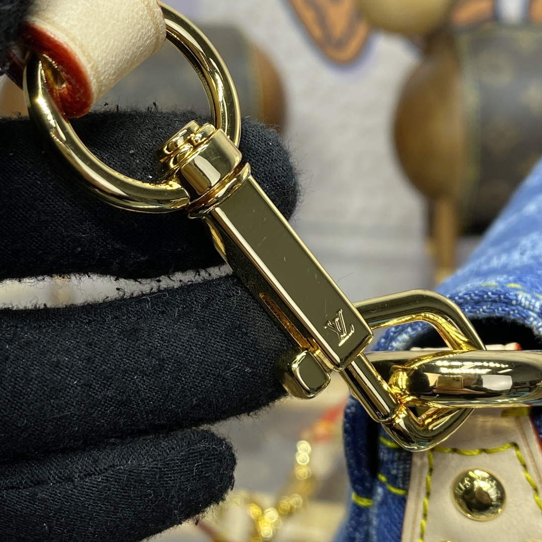 LV M46829 Louis Vuitton Sunset Monogram Denim Handbag Blue