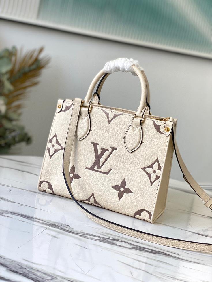LV M45654 Louis Vuitton Onthego Pm Tote M45659 Bag Cream