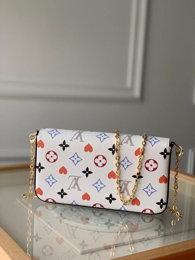 LV M80232 Louis Vuitton M69977 Game on Felicie Pochette Bag White