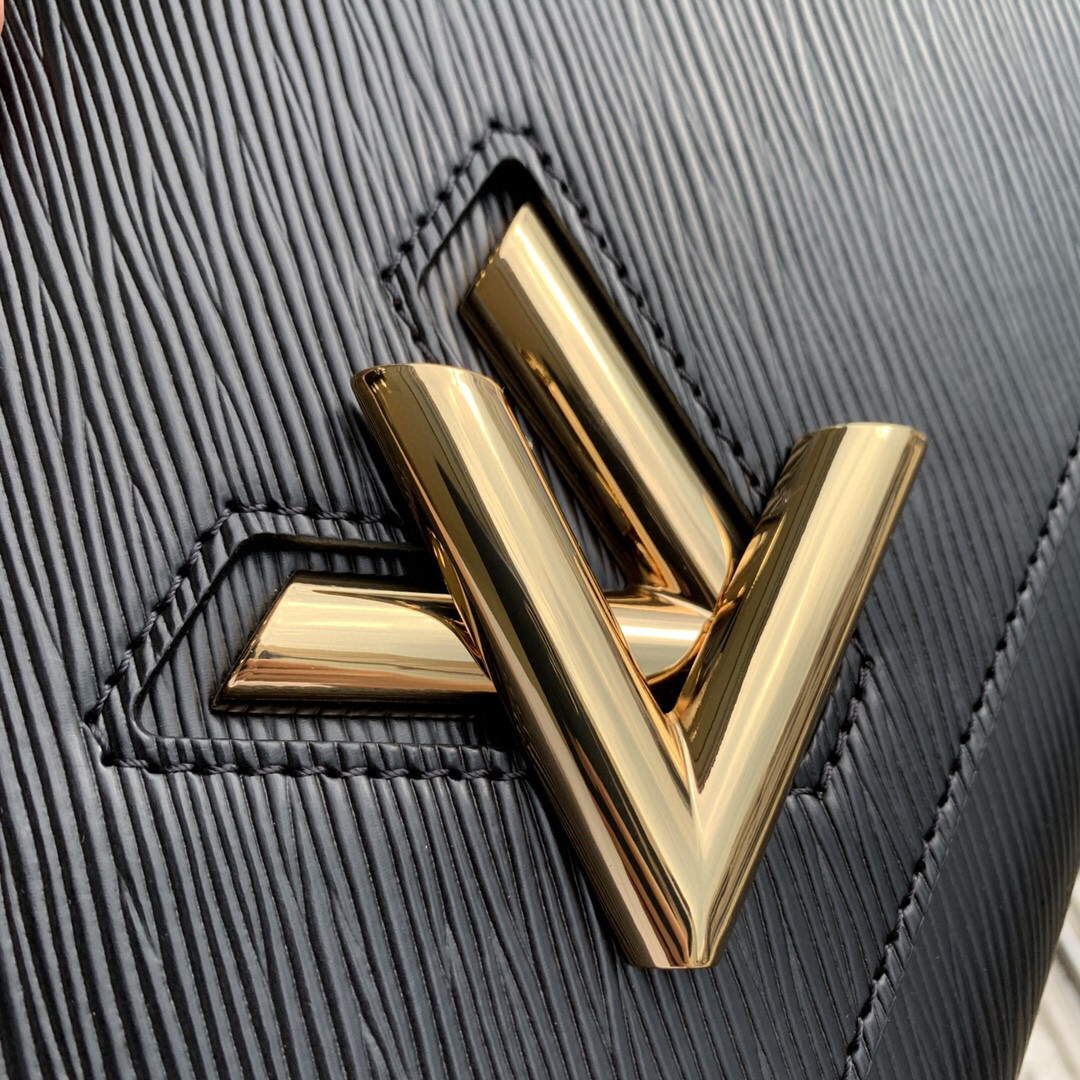 LV M59887 Louis Vuitton Twist MM EPI Leather Bag Black