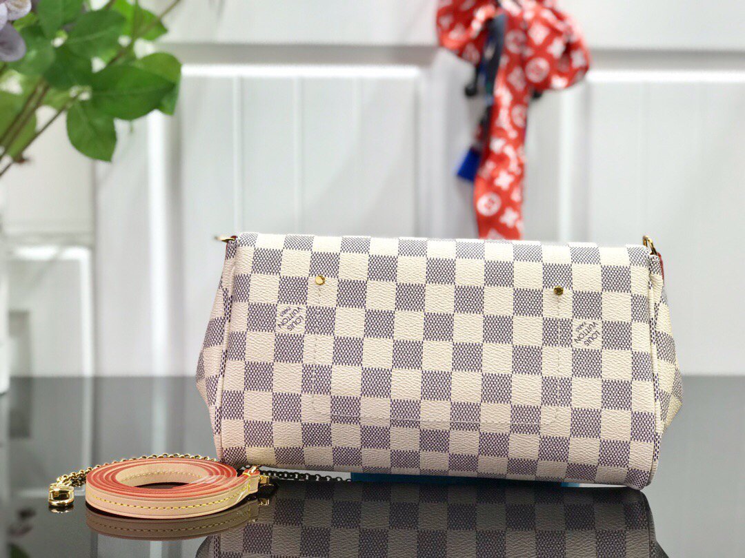 LV M40718 Louis Vuitton Favorite Mm M40717 Handbag Damier Azur Canvas
