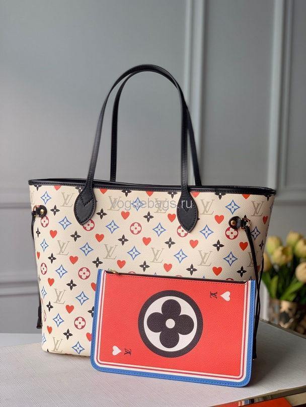 LV M57462 Designer Louis Vuitton Game On Neverfull Mm On Monogram White