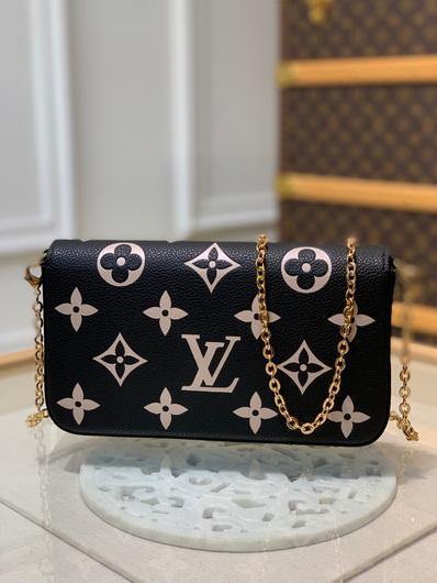 LV M80482 Louis Vuitton M69977 F��licie Pochette Leather Black