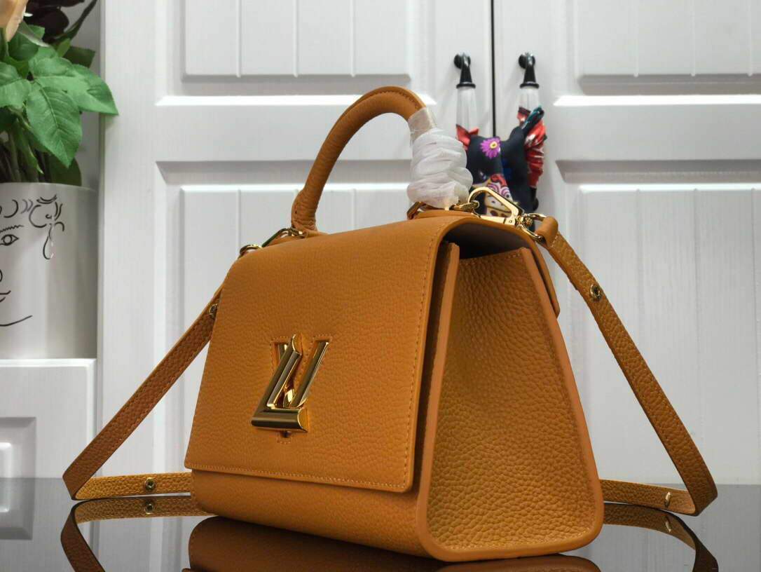 LV M57136 Louis Vuitton Twist one Handle PM M57093 Taurillon Leather Saffron