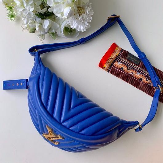 LV M55528 Louis Vuitton New Wave Leather Bumbag M53861 Blue