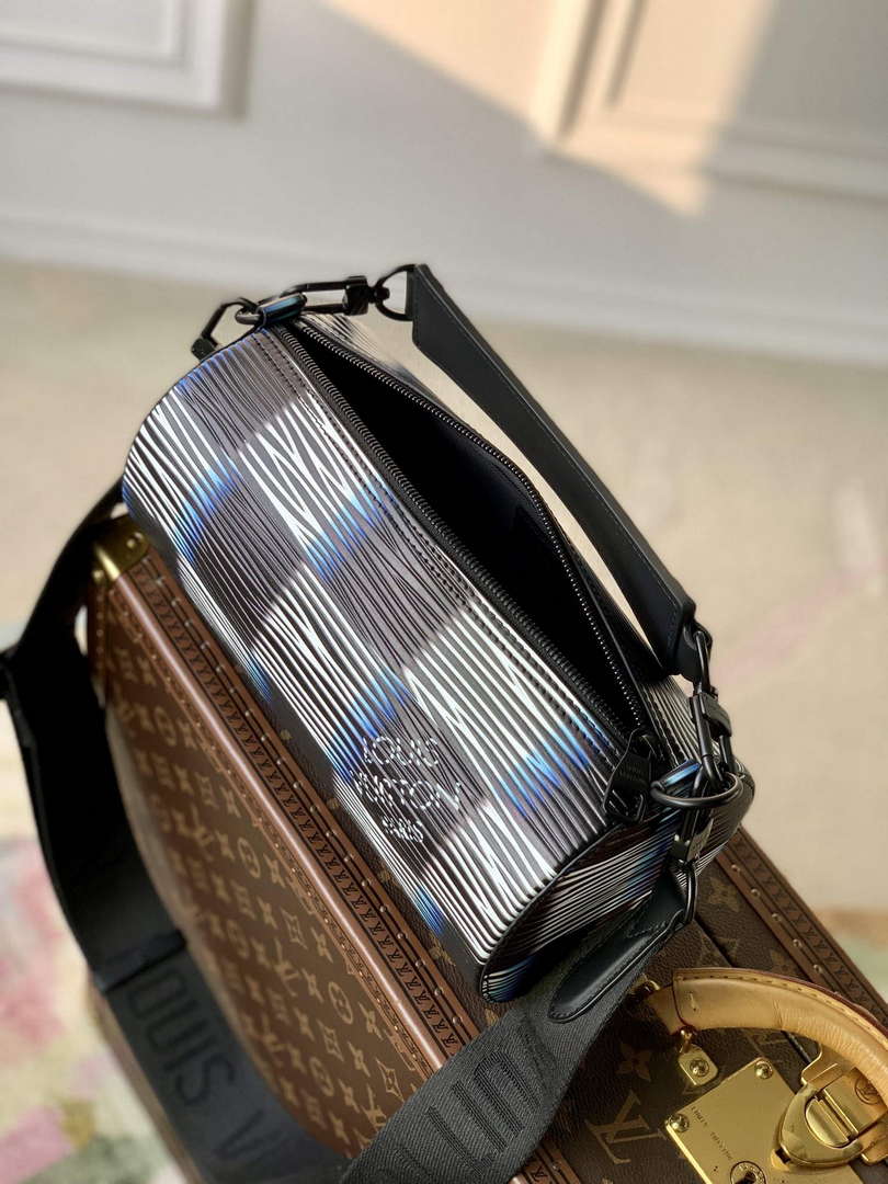 LV M23744 Louis Vuitton Soft Polochon PM Bag Blue Moon