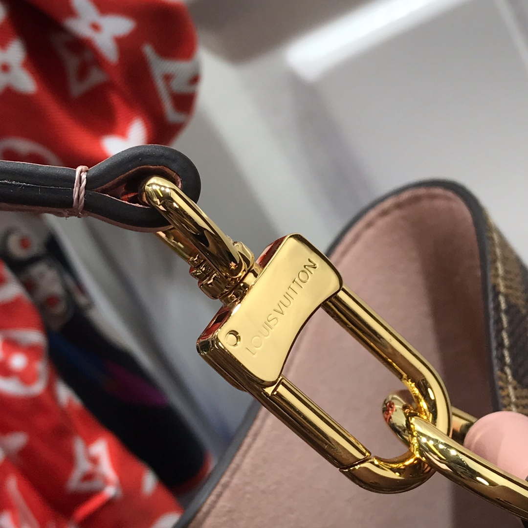 LV N40198 Louis Vuitton NONO MM Bag Damier Ebene Venus Pink