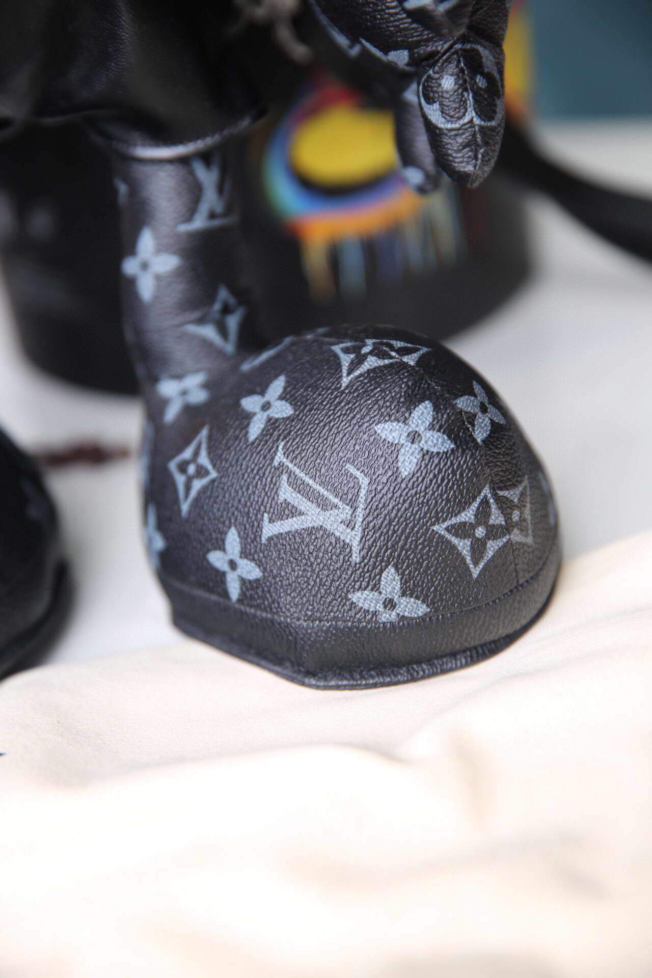 LV Louis Vuitton X Mickey Mouse Plush Thing Bag Monogram Black