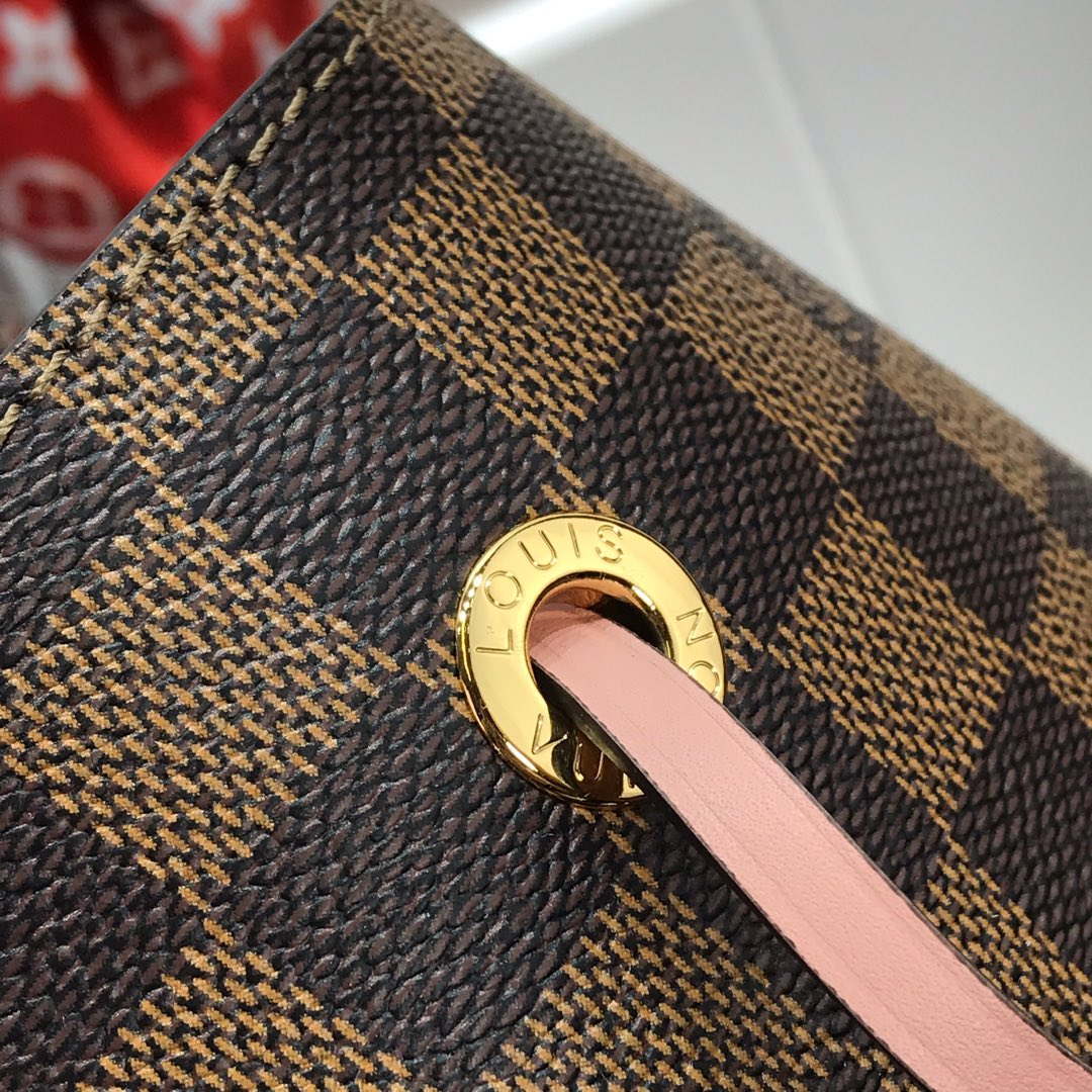 LV N40198 Louis Vuitton NONO MM Bag Damier Ebene Venus Pink