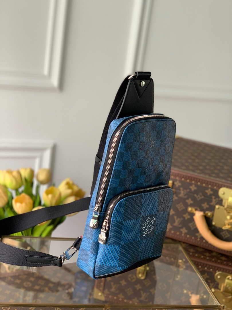 LV N40403 Louis Vuitton Avenue Sling Bag Men N41719 Backpacks Damier Graphite Blue