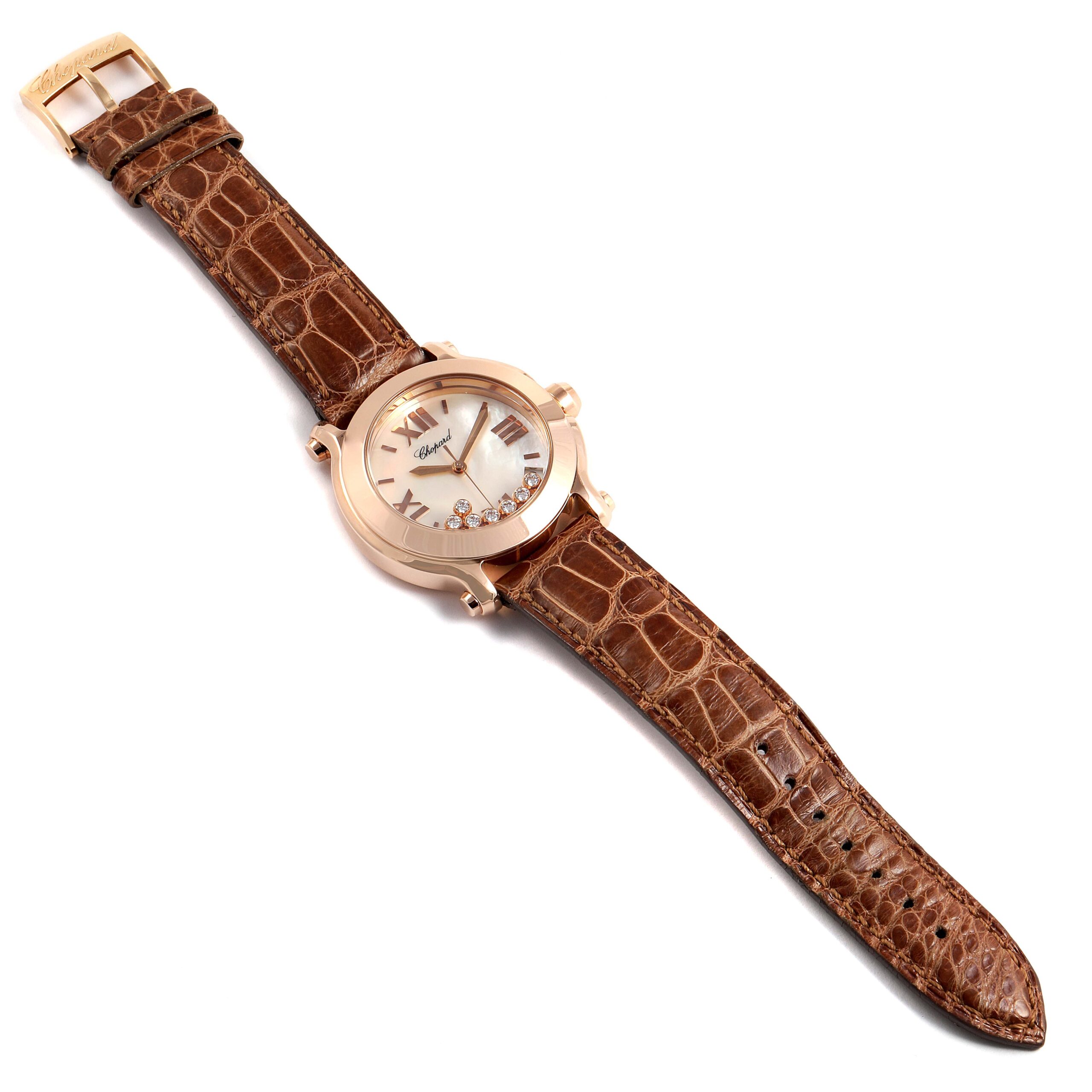 Chopard Happy Sport 7 Floating Diamond Rose Gold Ladies Watch 7471
