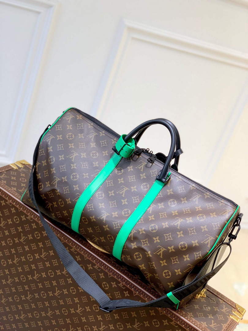 LV M46259 Louis Vuitton Keepall Bandouliere 50 Bag Minty Green