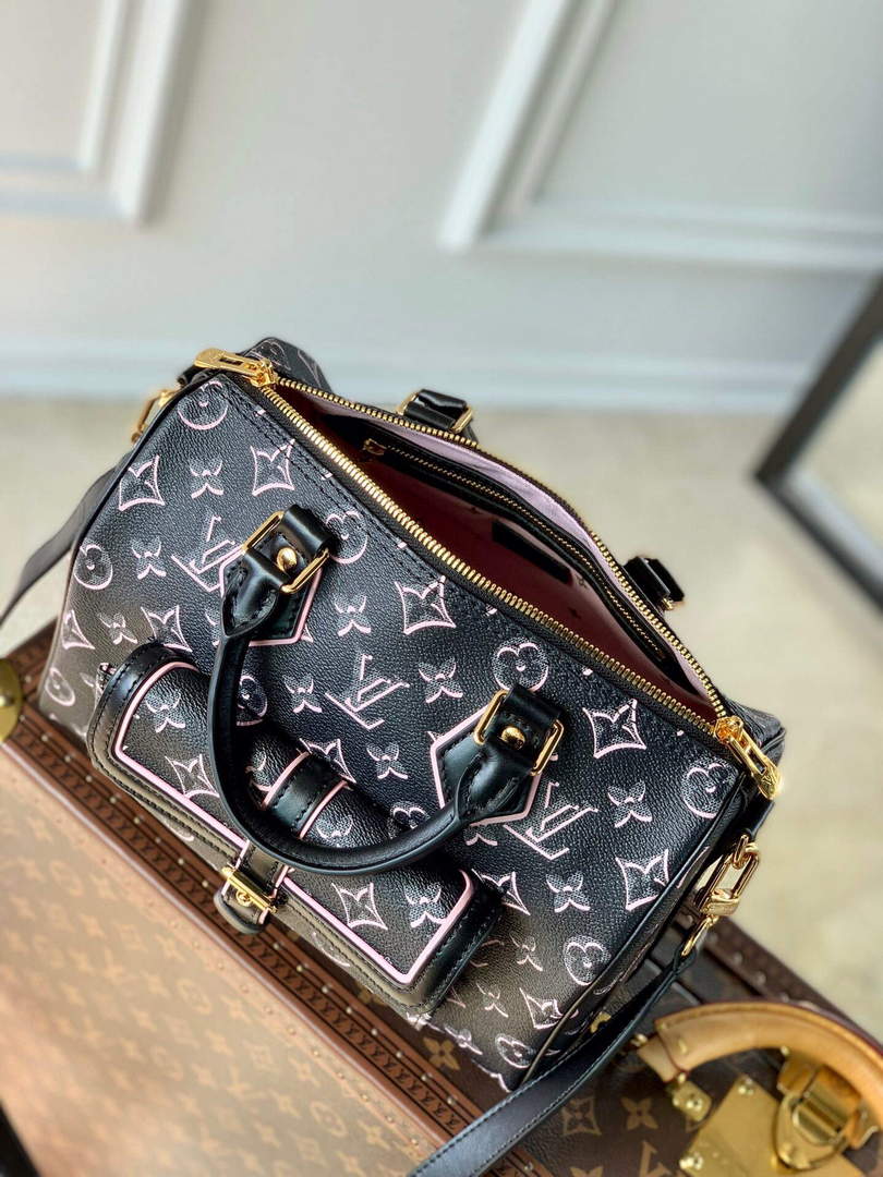 LV M20852 Louis Vuitton Speedy Bandouliere 25 Handbag Black