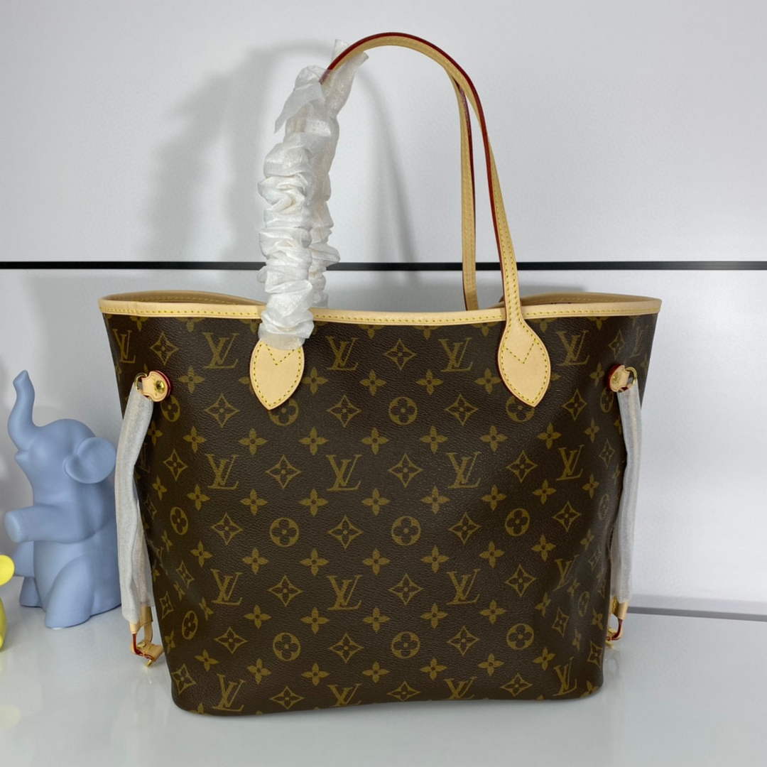 Louis Vuitton LV M50366 Neverfull MM Monogram Canvas Cerise Pink