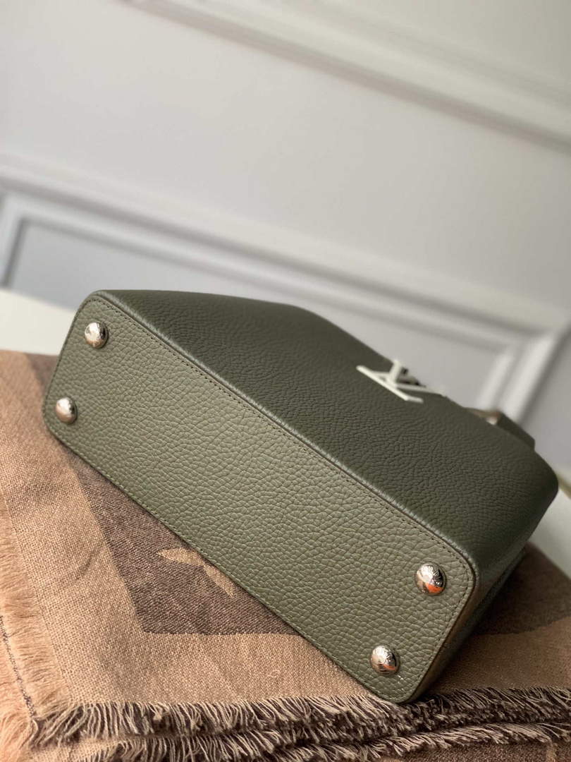 LV M57522 Louis Vuitton Capucines BB Handbag Green and Brown