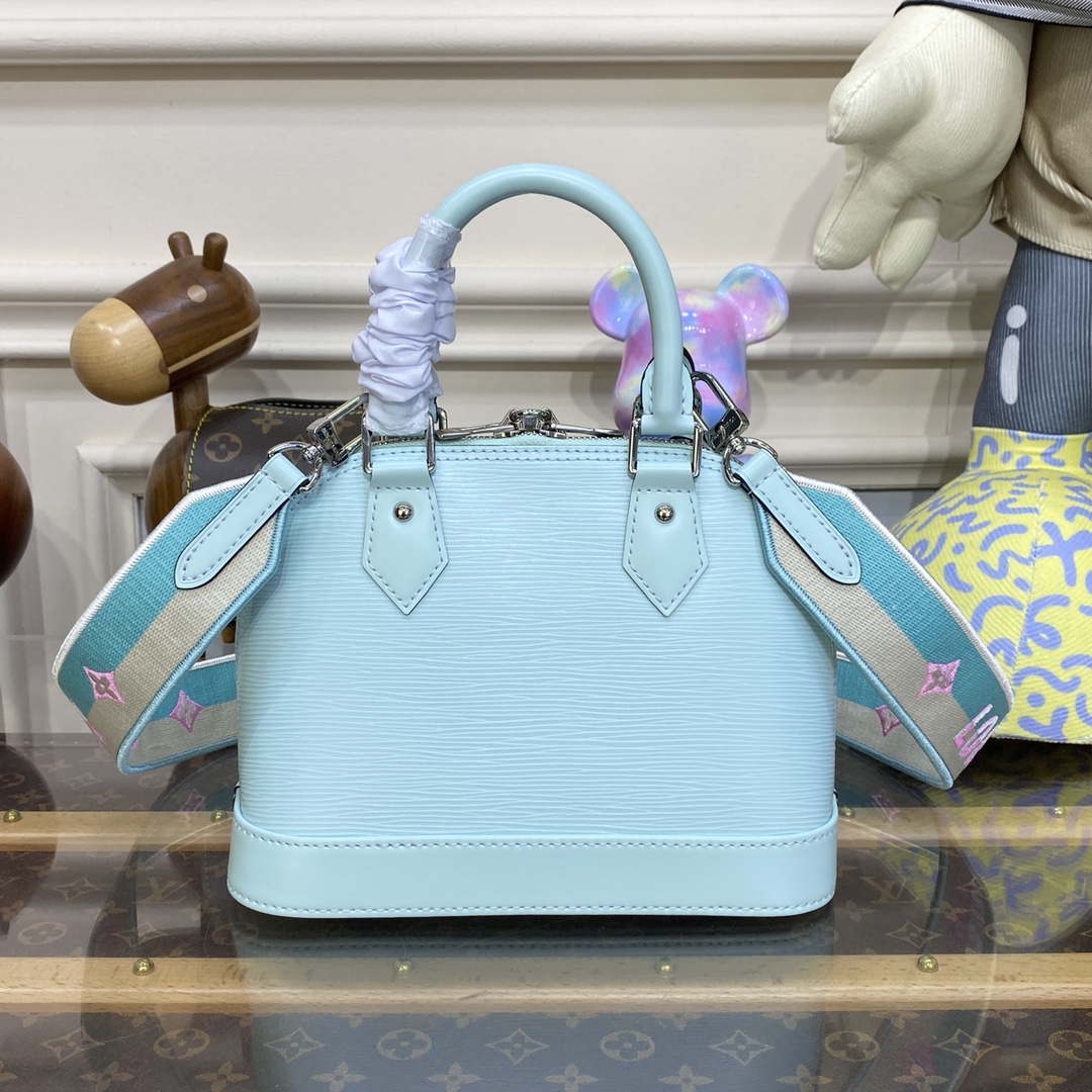 LV M22619 Louis Vuitton Alma BB Epi Handbag Light Blue